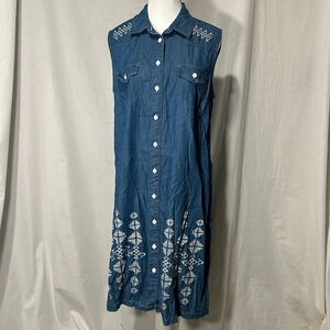 Women's chambray Bit & Bridle sleeveless dress size medium